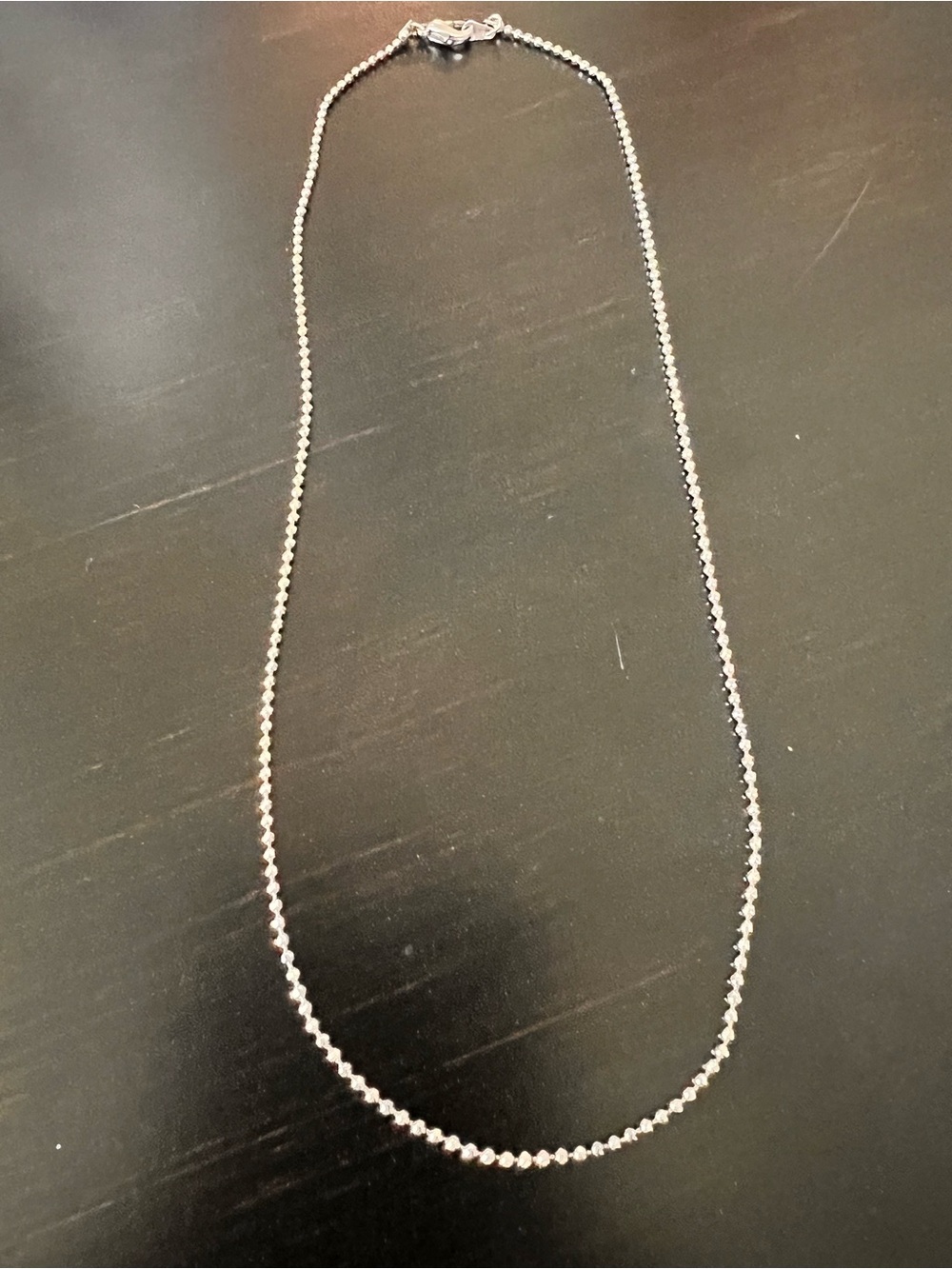 Silver-Tone Beaded Chain Necklace - 16” chain